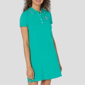 U.S. Polo Assn. USPA Tipped Polo Collared Preppy Dress Sz M